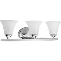 View 3 Light 120 volt Polished Chrome Vanity Etched Glass Light Fixture