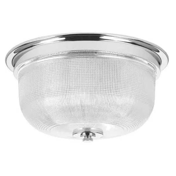 1 Light 120 volt Polished Chrome Clear Prismatic Glass Ceiling Light Fixture