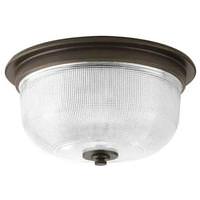 Progress Lighting 1 Light 120 volt Venetian Bronze Clear Prismatic Glass Ceiling Light Fixture