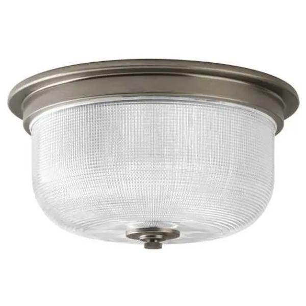 1 Light 120 volt Antique Nickel Clear Prismatic Glass Ceiling Light Fixture 1 Light 120 volt Antique Nickel Clear Prismatic Glass Ceiling Light Fixture