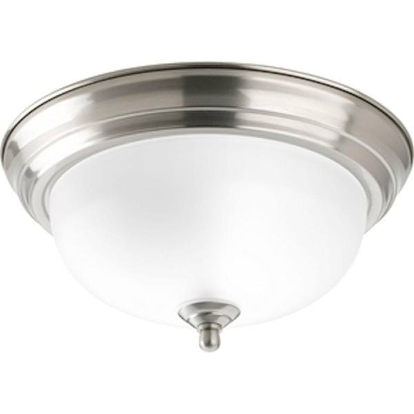 1 Light 120 volt Brushed Nickel Etched Glass Bowl Ceiling Light Fixture