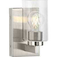 Progress Lighting 1 Light 120 volt Brushed Nickel Vanity Clear Glass Light Fixture