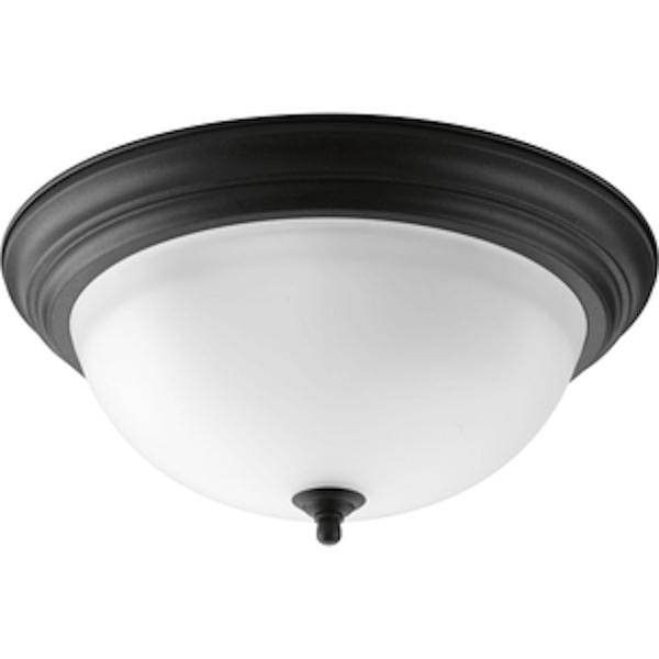 3 Light 120 volt Black Etched Glass Ceiling Light Fixture