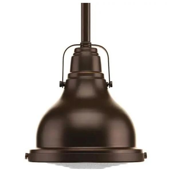 1 Light Oil Rubbed Bronze Fresnel Glass Lens Pendant Light Fixture