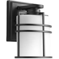 Progress Lighting 1 Light Black with Etched Glass Format Wall Light Fixture