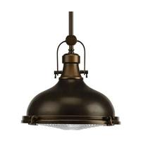 Progress Lighting 1 Light 17 watt 3000K Natural White Oil Rubbed Bronze Fresnel Glass Dimmable LED Pendant Light Fixture