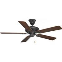 Progress Lighting 52" Forged Black 5 Dark Walnut/Dark Cherry Reversible Blade Ceiling Fan