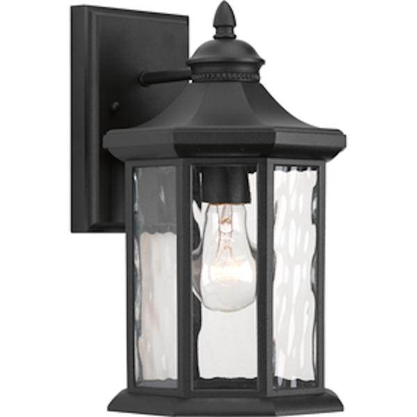 1 Light Black with Clear Water Glass Edition Medium Wall Light Fixture