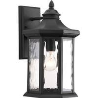Progress Lighting 1 Light Black with Clear Water Glass Edition Large Wall Light Fixture