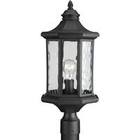 Progress Lighting 1 Light Black with Clear Water Glass Post Top Light Fixture