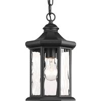 Progress Lighting 1 Light Black with Clear Glass Hanging Lantern Light Fixture