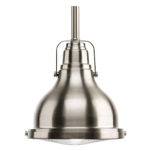1 Light 9 watt 3000K Natural White Brushed Nickel Fresnel Glass Dimmable LED Pendant Light Fixture