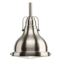 Progress Lighting 1 Light 9 watt 3000K Natural White Brushed Nickel Fresnel Glass Dimmable LED Pendant Light Fixture