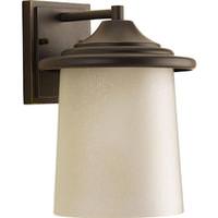 Progress Lighting 1 Light Antique Bronze with Etched Umber Linen Glass Essential Wall Light Fixture