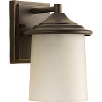 Progress Lighting 1 Light Antique Bronze with Etched Umber Linen Glass Essential Wall Light Fixture