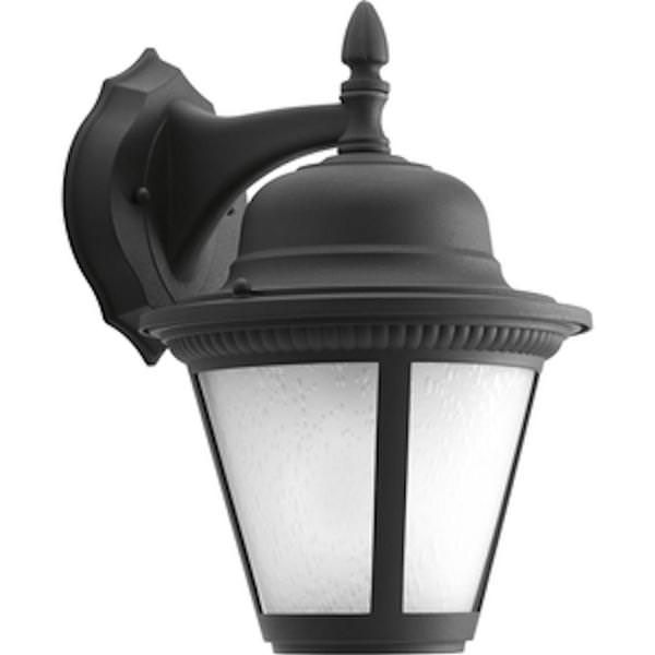 9 watt 120 volt 3000K Natural White Black Etched Seeded Glass Outdoor Westport LED Wall Light Fixture