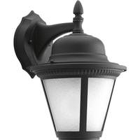 Progress Lighting 9 watt 120 volt 3000K Natural White Black Etched Seeded Glass Outdoor Westport LED Wall Light Fixture