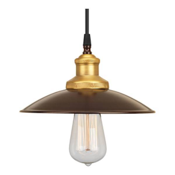 1 Light Antique Bronze Metal Shade Pendant Light Fixture