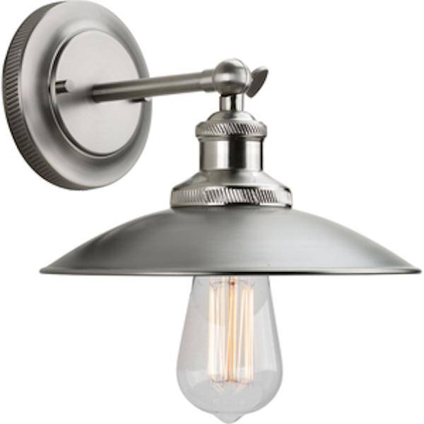 1 Light 120 volt Antique Nickel Industrial Vanity Light Fixture