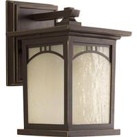 Progress Lighting 1 Light Antique Bronze with Umber Textured Glass Residence Wall Light Fixture
