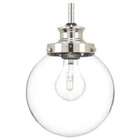 Progress Lighting 1 Light Polished Nickel Clear Glass Shade Dimmable Pendant Light Fixture