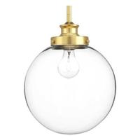 Progress Lighting 1 Light Natural Brass Clear Glass Shade Dimmable Pendant Light Fixture