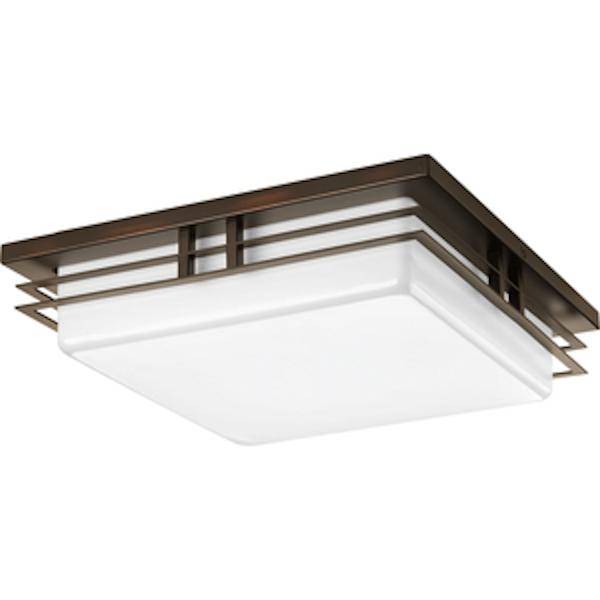 14" 17 watt 120 volt 3000K Antique Bronze White Acrylic Diffuser LED Light Fixture