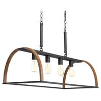 Progress Lighting 4 Light Gilded Iron Finish Farmhouse Style Chandelier Light Fixture