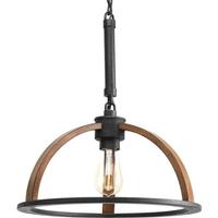 Progress Lighting 1 Light Gilded Iron Mini Farmhouse Style Pendant Light Fixture