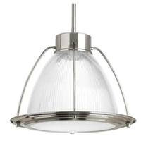 Progress Lighting 1 Light 9 watt 3000K Natural White Brushed Nickel Prismatic Glass Dimmable LED Pendant Light Fixture