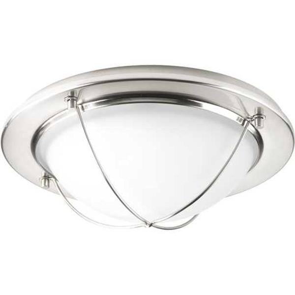 11" 17 watt 120 volt 3000K Brushed Nickel Etched Glass Bowl LED Light Fixture