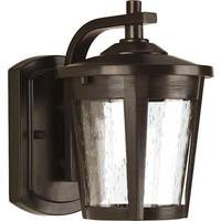 Progress Lighting 9 watt 120 volt 3000K Natural White Antique Bronze Clear Seeded Glass Outdoor Point East Haven LED Wall Light Fixture