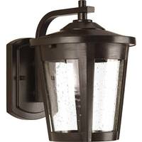 Progress Lighting 9 watt 120 volt 3000K Natural White Antique Bronze Clear Seeded Glass Outdoor Point East Haven LED Wall Light Fixture