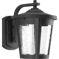 Progress Lighting 9 watt 120 volt 3000K Natural White Black Clear Seeded Glass Outdoor Point East Haven LED Wall Light Fixture