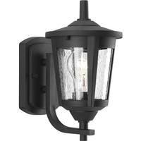 Progress Lighting 1 Light Black with Clear Seeded Glass Small East Haven Wall Light Fixture