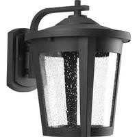 Progress Lighting 17 watt 120 volt 3000K Natural White Black Clear Seeded Glass Outdoor Point East Haven LED Wall Light Fixture