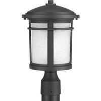 Progress Lighting 9 watt 120 volt 3000K Natural White Black Etched Etched White Linen Glass Outdoor Wish LED Post Top Light Fixture