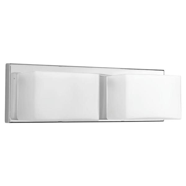 15.5" 18 watt 120 volt 3,000K Natural White Polished Chrome Etched Glass Dimmable Bath & Vanity LED Light Fixture