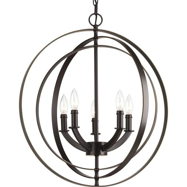 5 Light Antique Bronze Coastal Style Equinox Collection Pendant Light Fixture
