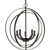 Progress Lighting 5 Light Antique Bronze Coastal Style Equinox Collection Pendant Light Fixture