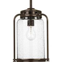 Progress Lighting 1 Light Antique Bronze with Clear Seeded Glass Medium Botta Hanging Light Fixture