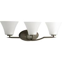 View 3 Light 120 volt Antique Bronze Vanity Clear Etched Glass Light Fixture