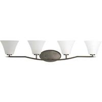 Progress Lighting 4 Light 120 volt Antique Bronze Vanity Clear Etched Glass Light Fixture