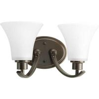 View 2 Light 120 volt Antique Bronze Vanity Clear Water Glass Light Fixture