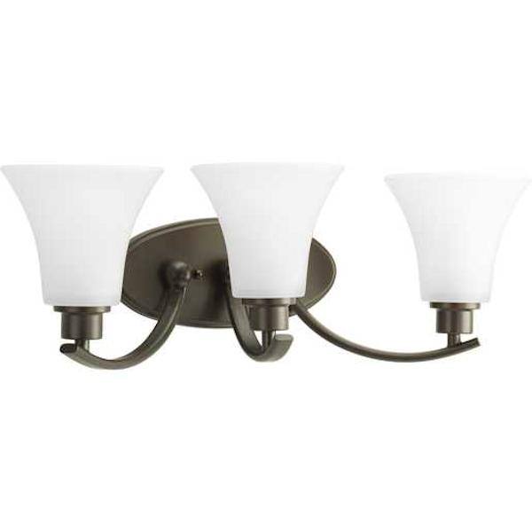 3 Light 120 volt Antique Bronze Vanity Clear Water Glass Light Fixture