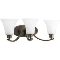 View 3 Light 120 volt Antique Bronze Vanity Clear Water Glass Light Fixture