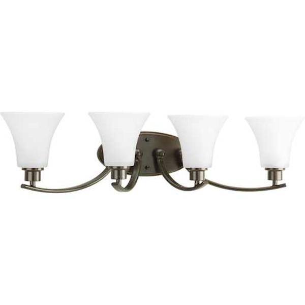 4 Light 120 volt Antique Bronze Vanity Clear Water Glass Light Fixture