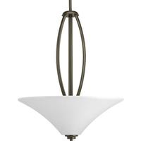 Progress Lighting 3 Light Antique Bronze Etched White Glass Panels Hall & Foyer Light Fixture