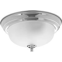Progress Lighting 1 Light Brushed Nickel Etched Glass Bowl Ceiling Light Fixture