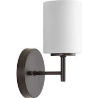 Progress Lighting 1 Light 120 volt Antique Bronze Vanity Etched White Glass Light Fixture